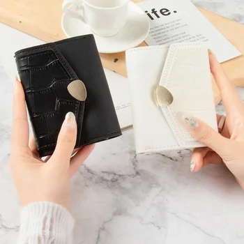 PU deri cüzdan bozuk para cüzdanı Çok yuvalı kart tutucu Basit Mini Cüzdan Kadınlar için Para Klip Küçük Kart Çanta Carteras Para Mujer