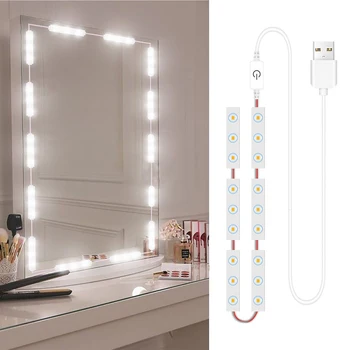 LED makyaj ışıkları kısılabilir dokunmatik kontrol makyaj ışık banyo aynası ışıkları usb'li şerit LED ışıkları tuvalet masası makyaj lambası