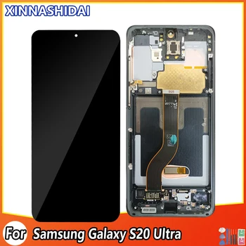 Marka yeni AMOLED Samsung Galaxy S20 Ultra LCD G988 G988F G988B / DS Ekran dokunmatik Ekran digitizer Samsung s20 Ultra