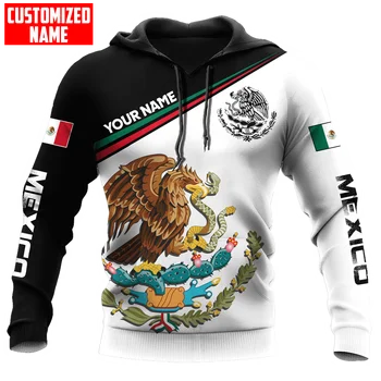 Kişiselleştirilmiş Meksika Aztek Bayrağı 3D All Over Baskılı Moda erkek hoodies Unisex fermuar kazak Rahat Ceket Eşofman TDD149