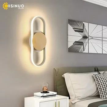 Yaratıcı gri duvar aplikleri dikdörtgen LED19W duvara monte ışık kapalı oturma odası yatak odası başucu lambaları ev dekorasyon ışıklandırma