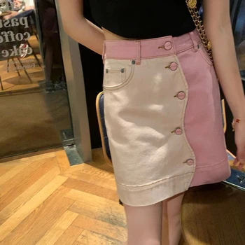 Düz Yaz Etek Kadınlar için Seksi Yüksek Bel Kore Moda Kargo Mini Etek Harajuku Y2k Giyim Streetwear Bodycorn İnce