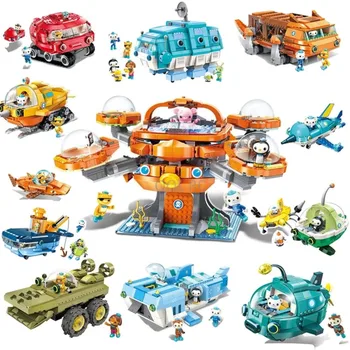 Octonauts Serisi Tuğla oyuncak inşaat blokları Çocuk Hediyeler için Çizgi Film Animasyon Modeli Barnacles Peso Bebek Oyuncakları