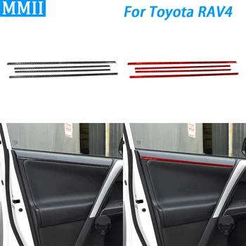 Toyota için RAV4 2016-2017 Karbon Fiber Kapı İç Paneli Dekoratif Şeritler Araba İç Dekorasyon Şekillendirici Aksesuarları Sticker