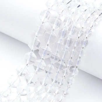 Toptan Doğal Faceted Temizle Beyaz Kristaller Zeytin Şekli Taş Boncuk 6 8 10mm Gevşek ara boncuk Takı Yapımı İçin diy bilezik