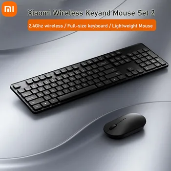 Yeni Xiaomi Kablosuz Klavye Fare Seti 2 RF 2.4 GHz Ofis Klavye 104 Tuşları Windows PC İçin Uyumlu USB oyun Hafif Fare