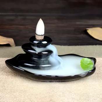 Yaratıcı Lotus Brülör Geri Akış kule tütsü Konileri Brülör Tütsü Sopa Tutucu Seramik Buhurdan Ev Dekorasyon Çayevi
