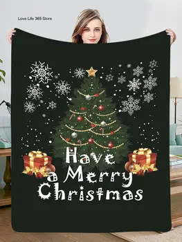 Merry Christmas Ağacı Flanel Battaniye Kış Noel Karikatür Desen Atmak Battaniye Sıcak Yumuşak Dekor Battaniye Sleepping Prop