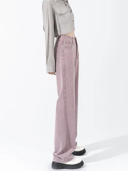 Y2K Harajuku Yüksek Bel Düz Renk Düz Kot pantolon Kore Moda kadın Streetwear Zayıflama Kot Pantolon Kadın Giysileri