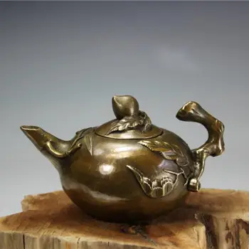 Eski Çin Koleksiyonu Bakır El Yapımı Yapmak Şeftali Alkol Pot