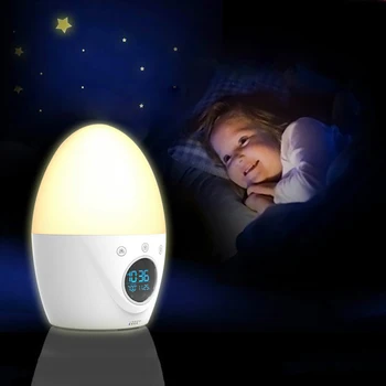 LED Çocuk çalar saat Lamba Dokunmatik Kontrol USB Şarj Edilebilir Uyku Gece Lambası Renkli Uyandırma Lambası Müzik Hediyeler Çocuklar için