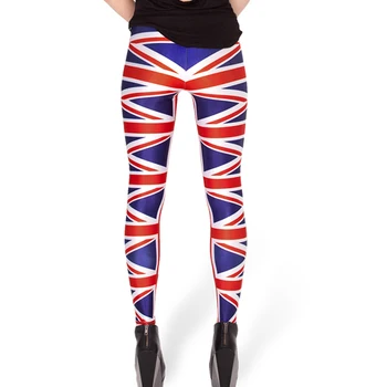  Moda Yeni Özel Tasarım Kadınlar Galaxy Union Jack Cloection Baskı Kadın Giysileri Spor Kadın Tayt GL88