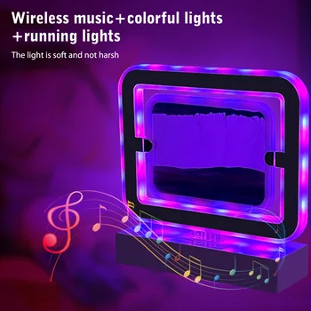Bataklık Gece Lambası Bluetooth uyumlu 5.1 Hoparlör Kum Boyama atmosfer ışığı RGB Renkli Süsler Yatak Odası Başucu için