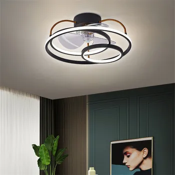 Görünmez tavan vantilatörü lamba LED Modern Minimalist akıllı halka led lamba Yemek Odası Oturma Odası yatak odası fan ışığı