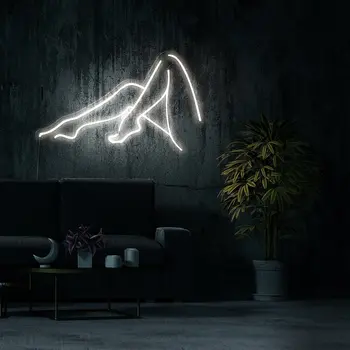 Kadın bacaklar Siluet LED Neon burcu ışık mektup adı Logo kişiselleştirilmiş Neon burcu özel parti düğün ev dekoratif