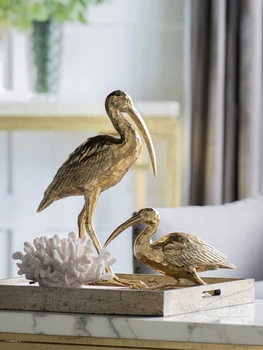 Yapma eski reçine pelikan süsler karabatak kuş oturma odası televizyon dolabı masaüstü dekorasyon ev
