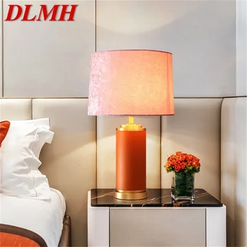 DLMH masa lambası pirinç kırmızı Danışma ışık Modern yaratıcı LED dekorasyon ev yatak odası için