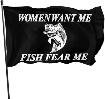 Kadınlar Beni İstiyor Balık Fear Me Bayrağı Açık Kapalı Ev Ev Dekor Dayanıklı Bahçe Bayrağı Özel