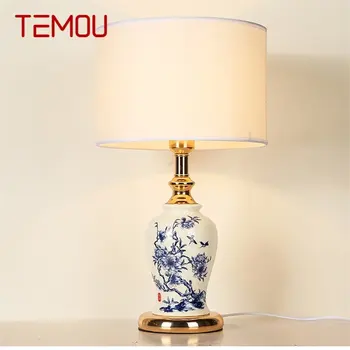 TEMOU masa lambaları Modern LED Lüks Tasarım Yaratıcı Seramik masa lambaları ev Yatak Odası İçin