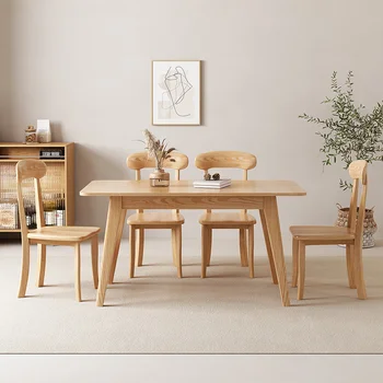 Ev Küçük Daire Modern Basit Dikdörtgen Yemek Masası Yemek Masaları ve Sandalyeler Set