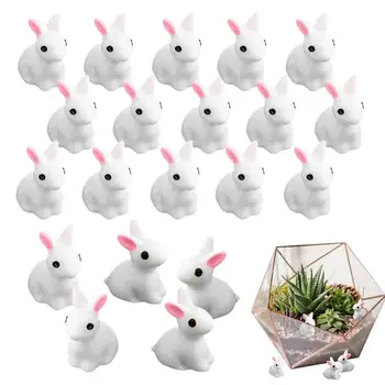 Mini Tavşanlar Bebek Masa Tavşan Süslemeleri Ev İçin Tavşan Masa Süsü Bitkiler İçin Balık Tankları Revaklar Metre Teraslar Pencere Eşikleri