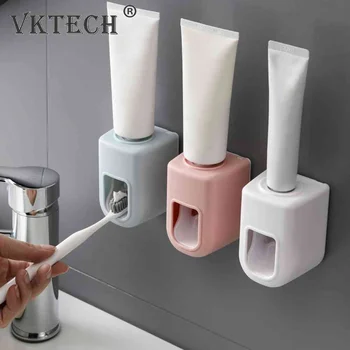 Duvara Monte Otomatik Diş Macunu Dispenser Diş Fırçası Tutucu Banyo Yumruk Ücretsiz Çok Fonksiyonlu Elektrikli Diş Fırçası Tutucu