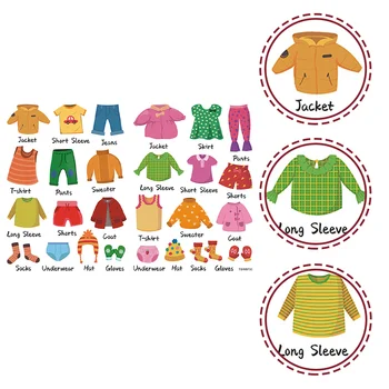 1 Takım Dresser Çıkartmaları Etiketleri Dresser Giyim Etiketleri Yapışkanlı Çocuk Çekmece Çıkartmalar Giysi Sınıflandırma Sticker Çocuk Odası için