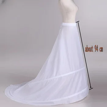 Bir Çizgi Petticoat Tren Beyaz 2 Çemberler Jüpon Kabarık Etek Gelin Resmi Elbise Stokta Ucuz Düğün Aksesuarları