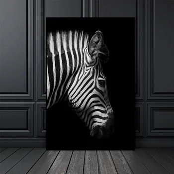 GOODECOR Tuval Boyama Siyah Beyaz Hayvanlar Resimleri Ev Dekor Zebra duvar tuvali Sanat Oturma Odası Posteri ve Baskılar