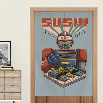 Japon Restoran Suşi Robot Gıda Dükkanı Perde Baskı Yatak Odası Pencere Noren Kapı Bölümü